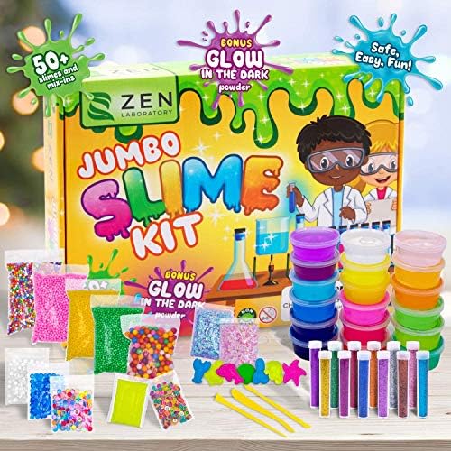 Safe borax free crystal slime being stretched and shaped with the included tool kit accessories.