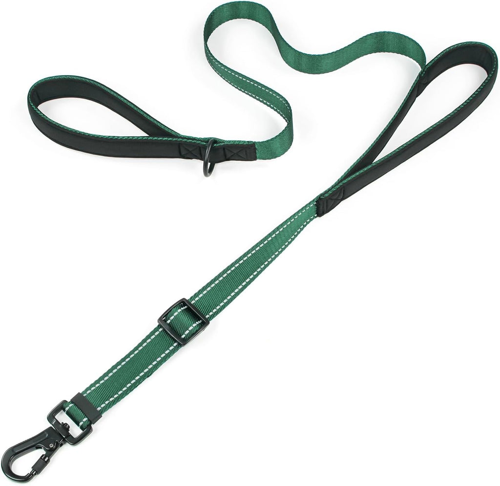 Dog Leash for Large Dogs, Double Handle Heavy Duty Adjustable Leash with Soft Padded Handles, Traffic Control Training Lead for Walking, Running (Pink & Grey Stripe, 6 ft) - Image 9