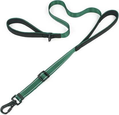Dog Leash for Large Dogs, Double Handle Heavy Duty Adjustable Leash with Soft Padded Handles, Traffic Control Training Lead for Walking, Running (Pink & Grey Stripe, 6 ft) - Image 9