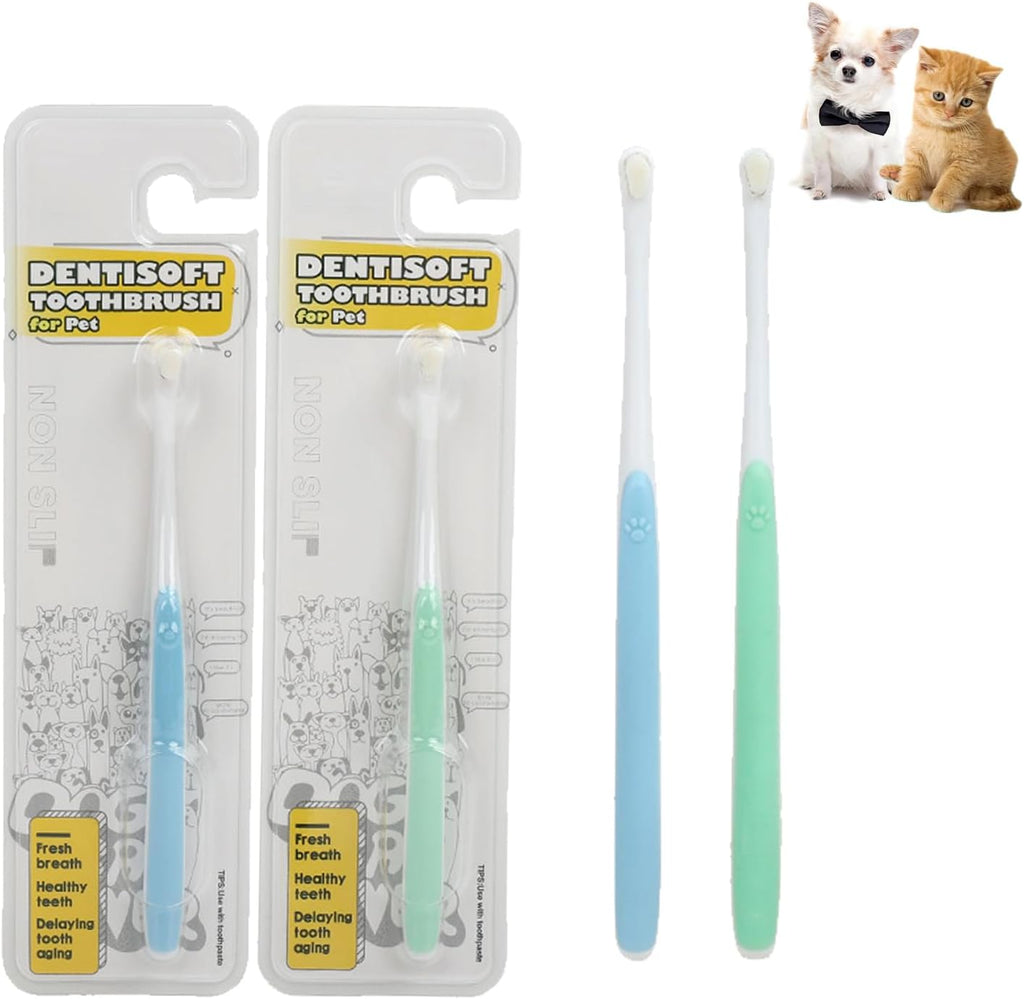 JGocot small dog toothbrush front view of the micro brush head pet dental cleaning kit