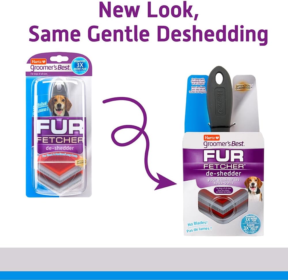 Hartz Groomer's Best Fur Fetcher De-Shedder Dog Brush micro combs detail