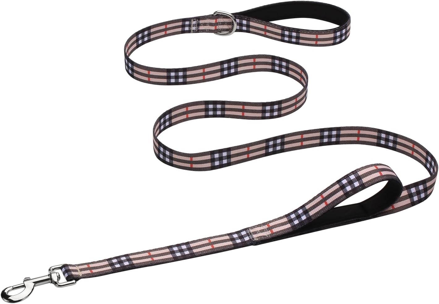 Hikiko Cute Girl Double Handle Dog Leash 6 Foot Padded Traffic Handles for Walking Training (Purple Floral, 6ft) - Image 12