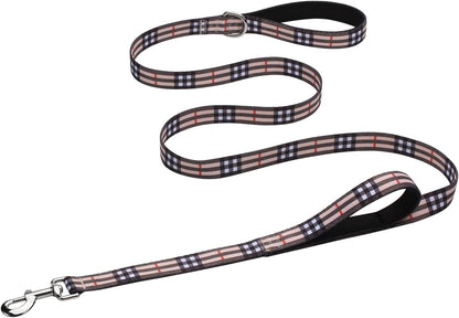 Hikiko Cute Girl Double Handle Dog Leash 6 Foot Padded Traffic Handles for Walking Training (Purple Floral, 6ft) - Image 12