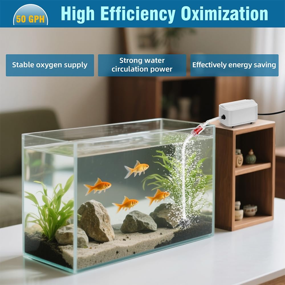 Novique 3W fish tank oxygen aerator pump package contents