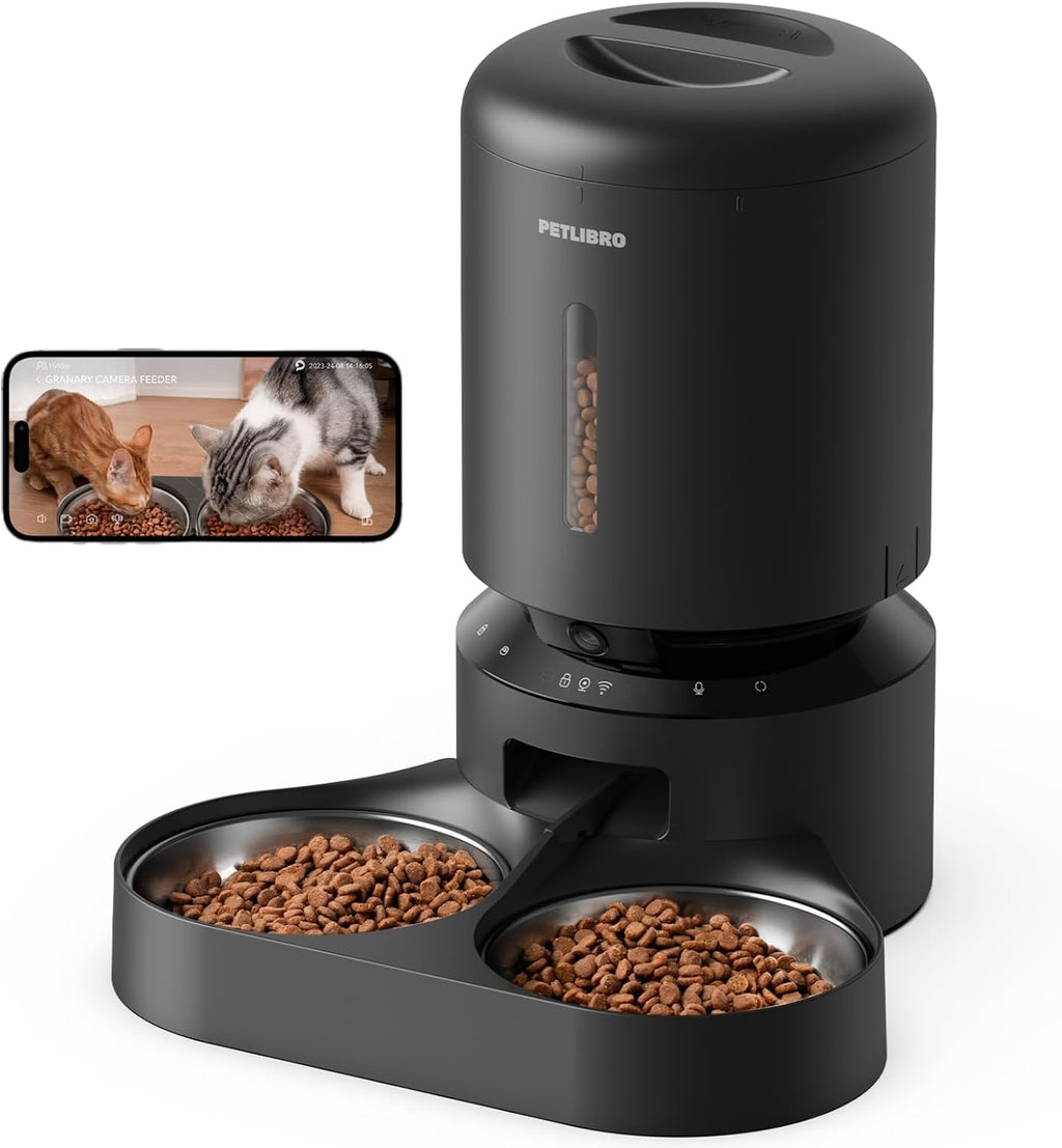 PETLIBRO Automatic Cat Feeder for 2 Cats, 5G&2.4G WiFi Pet Feeders, 5L Programmable Cat Food Dispenser with Airtight Lock-Fresh Technology, Dual Stainless Steel Bowls, Low Food Sensor - Image 13