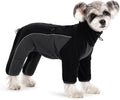 Miaododo fleece dog winter coat front view black and gray.