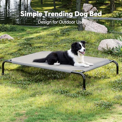Simple Trending Raised Dog Bed for Large Dogs, Waterproof XL Dog Cot, Outdoor Cooling Elevated Pet Bed Load 200lb, 47.75" x 30.5", Grey - Image 7
