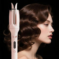 EYCOMTOM automatic hair curler pink front view professional styling iron