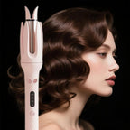 EYCOMTOM automatic hair curler pink front view professional styling iron