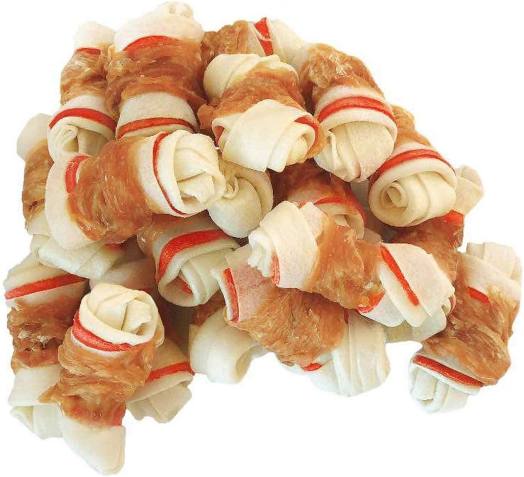 Chicken Wrapped Rawhide Bones Dog Treats, 6.5 Inch Large Knots for Medium and Large Dogs, High Protein 65% Long Lasting Dog Chews, 8 Ounces - Image 9