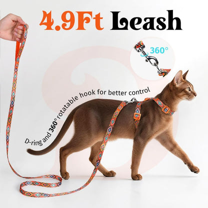 Safety buckle and D-ring features of Dooradar cat leash set