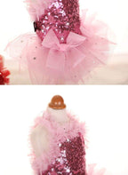 MaruPet dog blingbling princess gown back view for small dogs