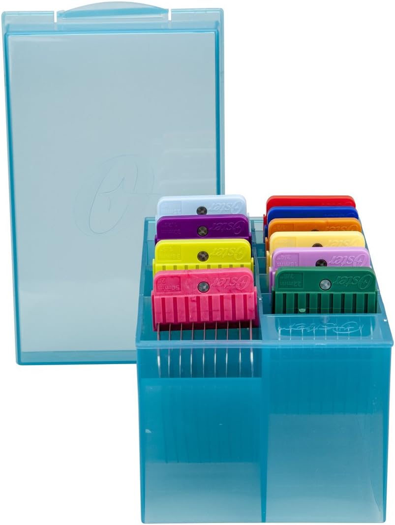 Color coded metal attachment combs for Oster A5 detachable blades showcasing different cutting lengths