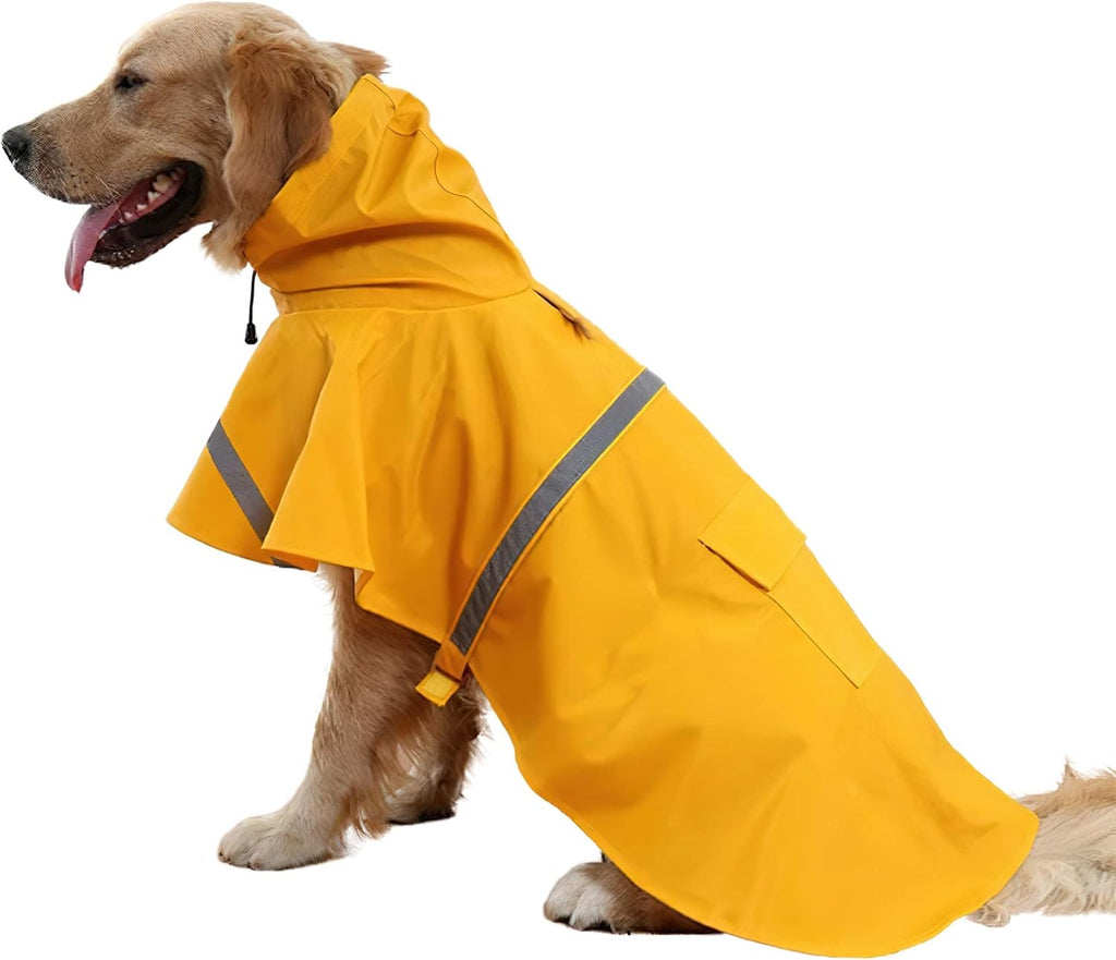 NACOCO Large Dog Raincoat Adjustable Pet Water Proof Clothes Lightweight Rain Jacket Poncho Hoodies with Strip Reflective (XL, Pink) - Image 11