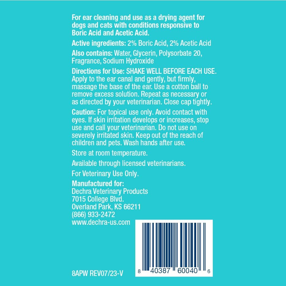 Veterinary grade Malacetic ear cleanser for dogs and cats