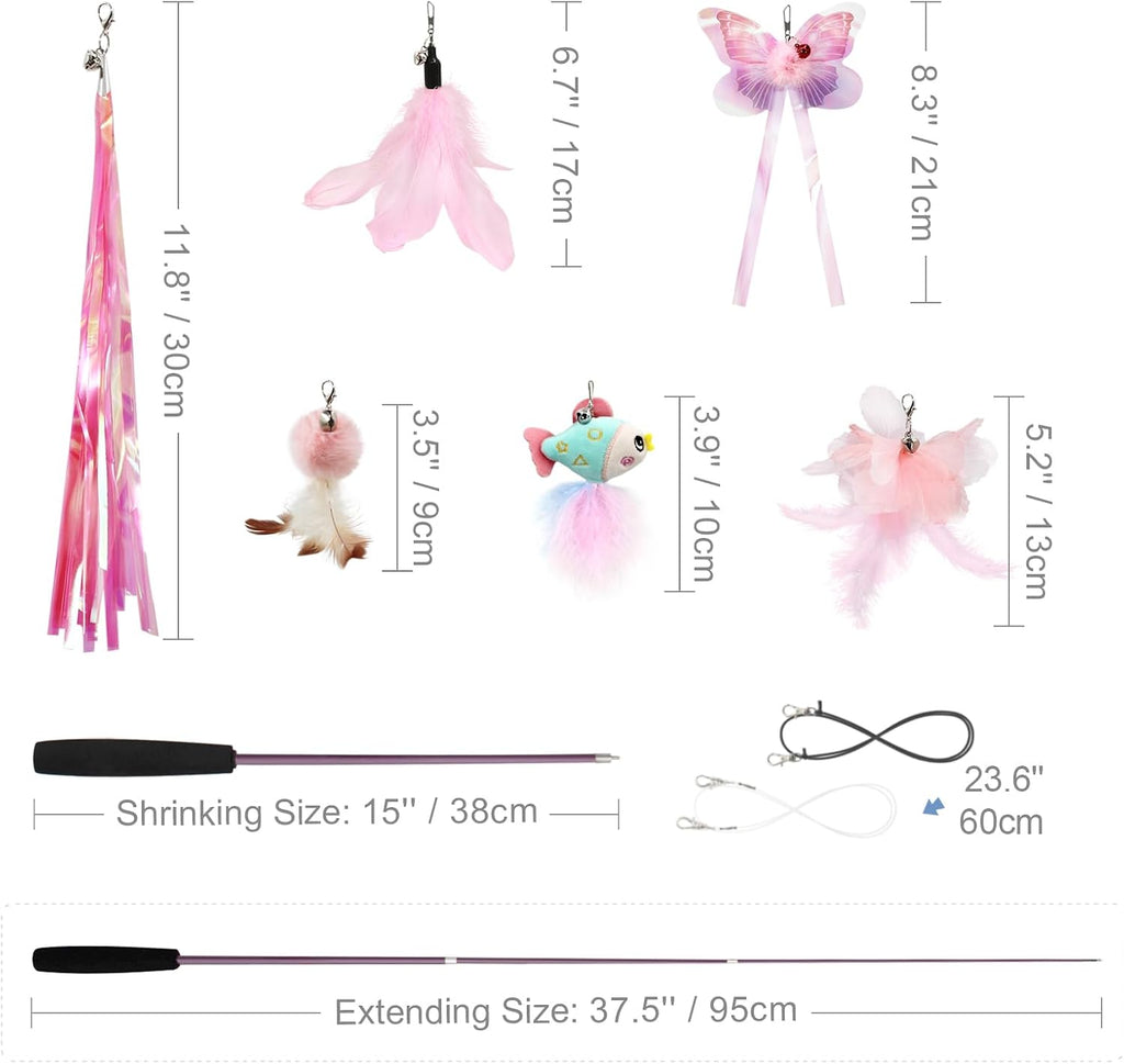 SONGWAY non-toxic pink plush fish attachment for indoor cat hunting practice.