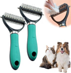 Double-Sided Self-Cleaning Pet Grooming Brush,2026 New Ergonomic Undercoat Rake,Gentle Detangler Brush for Long Thick Pet Hair,Professional Grooming Tool (Green-19Teeth/19Teeth) - Image 12