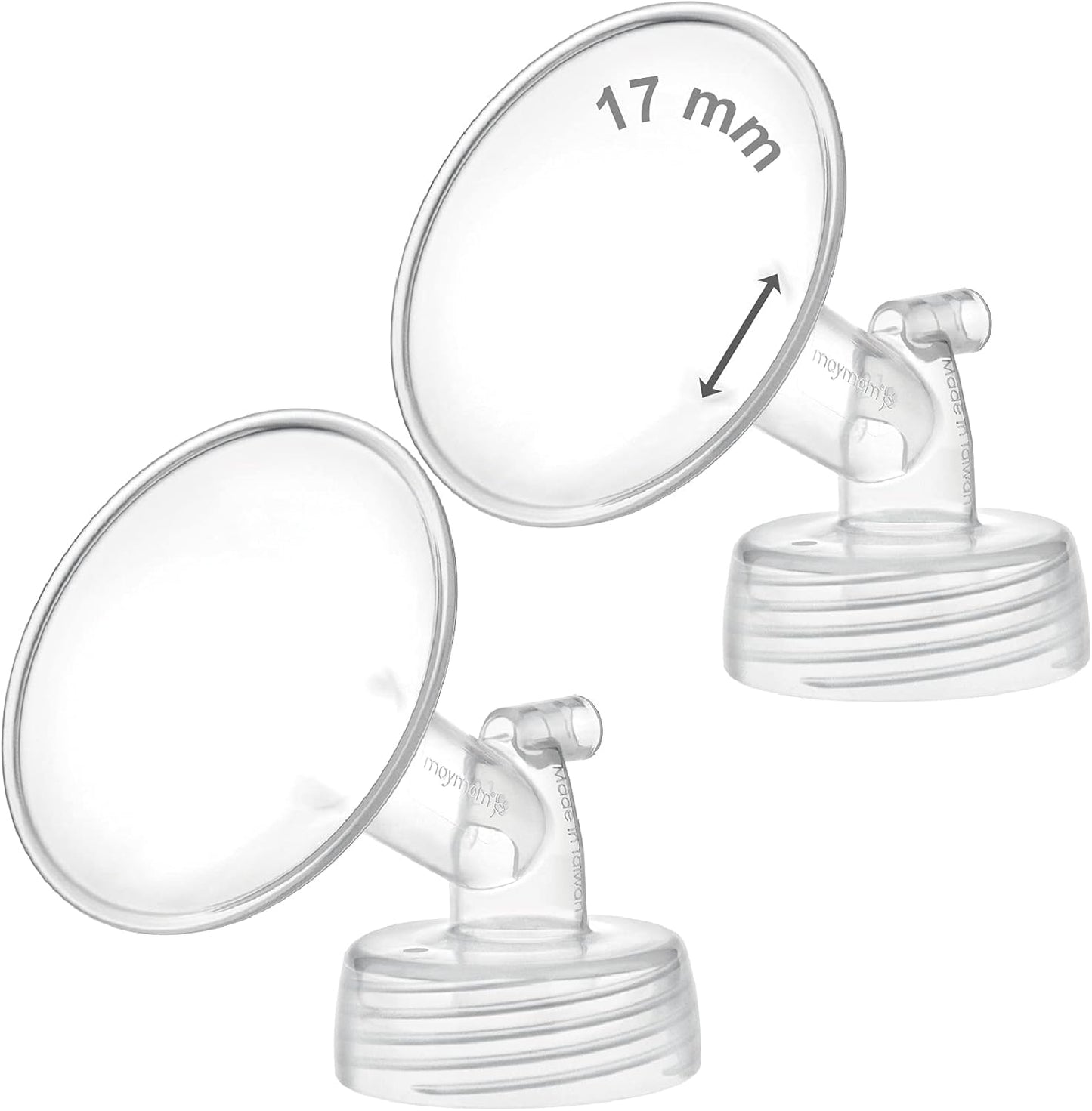 Maymom 17mm wide neck breast pump flange front view