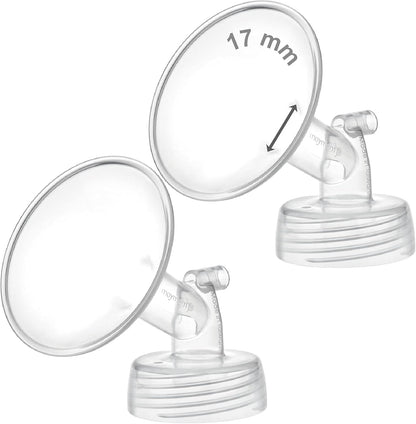 Maymom 17mm wide neck breast pump flange front view