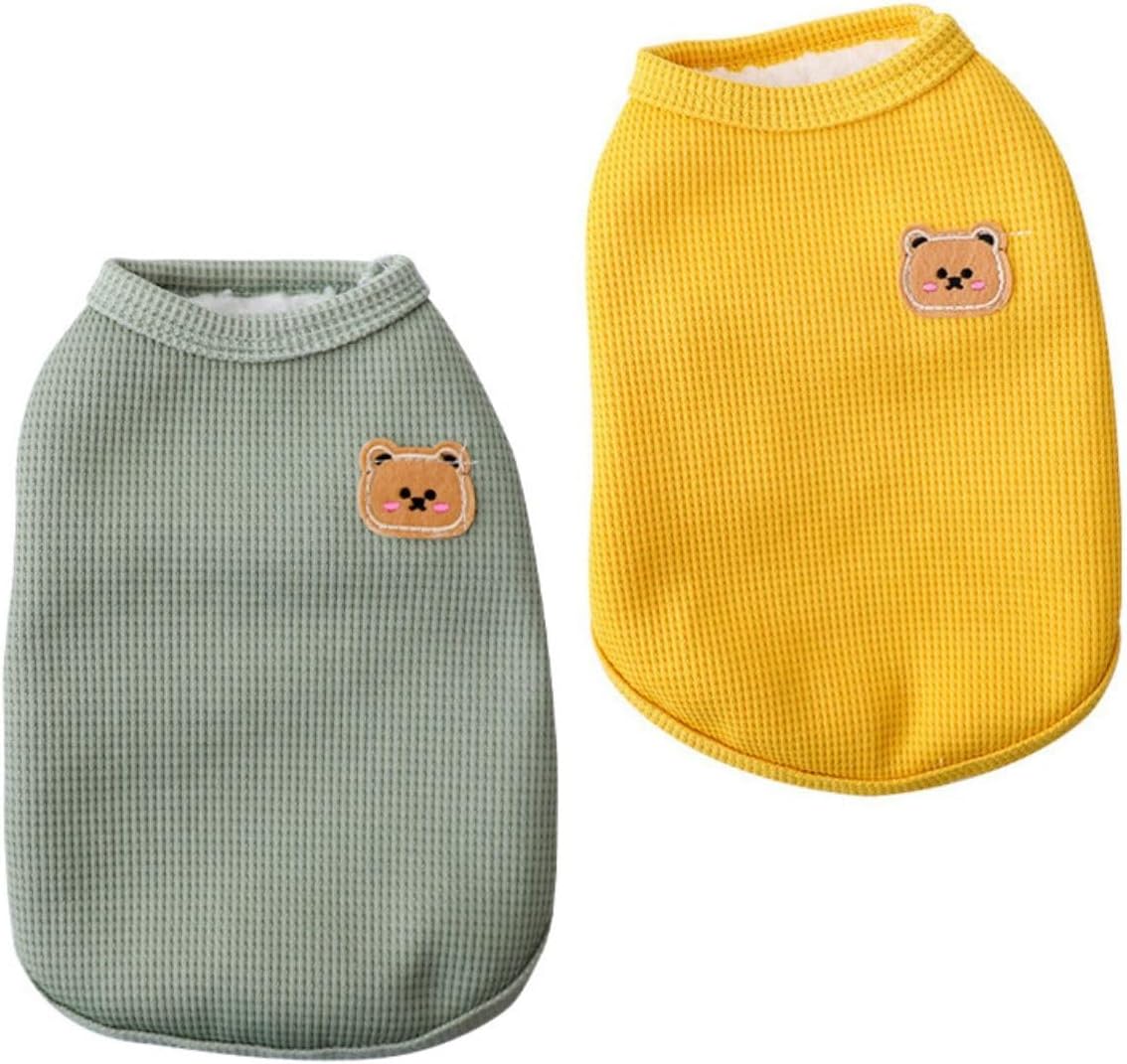 Cotton Dog Shirt Summer Lightweight Pet T-Shirts Soft Breathable Stretchy Cats Dogs Tee Shirt Sleeveless Vest Dog Apparel for Medium Small Dog Clothes 3PCS Yellow&Green&Pink - Image 10