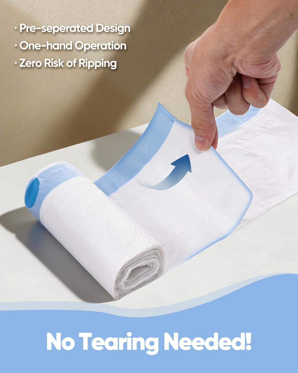 AWoHH cat litter bags pre separated roll demonstration without perforations