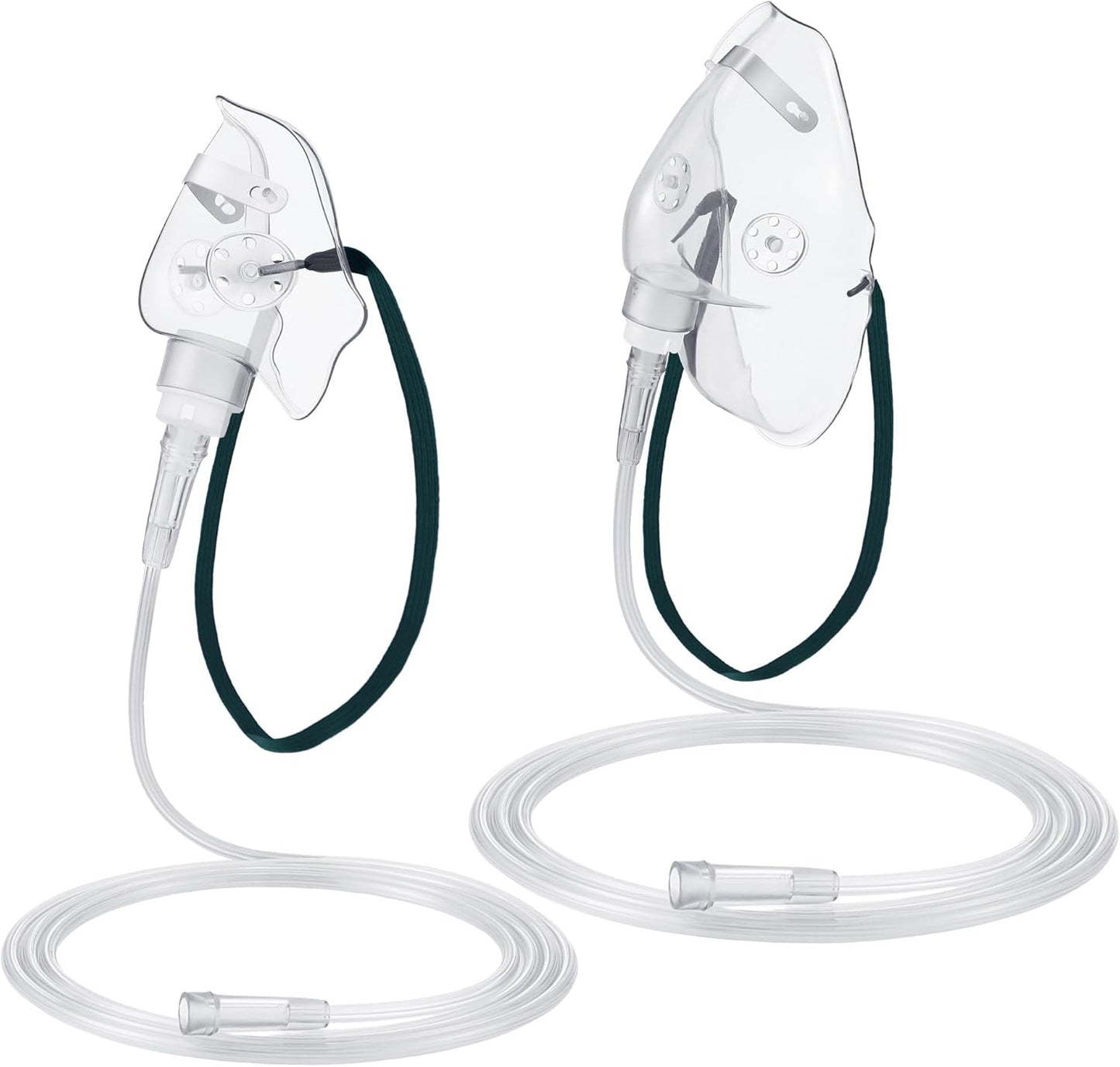 Geiserailie Adult Oxygen Mask two pack with tubing front view for medical use.