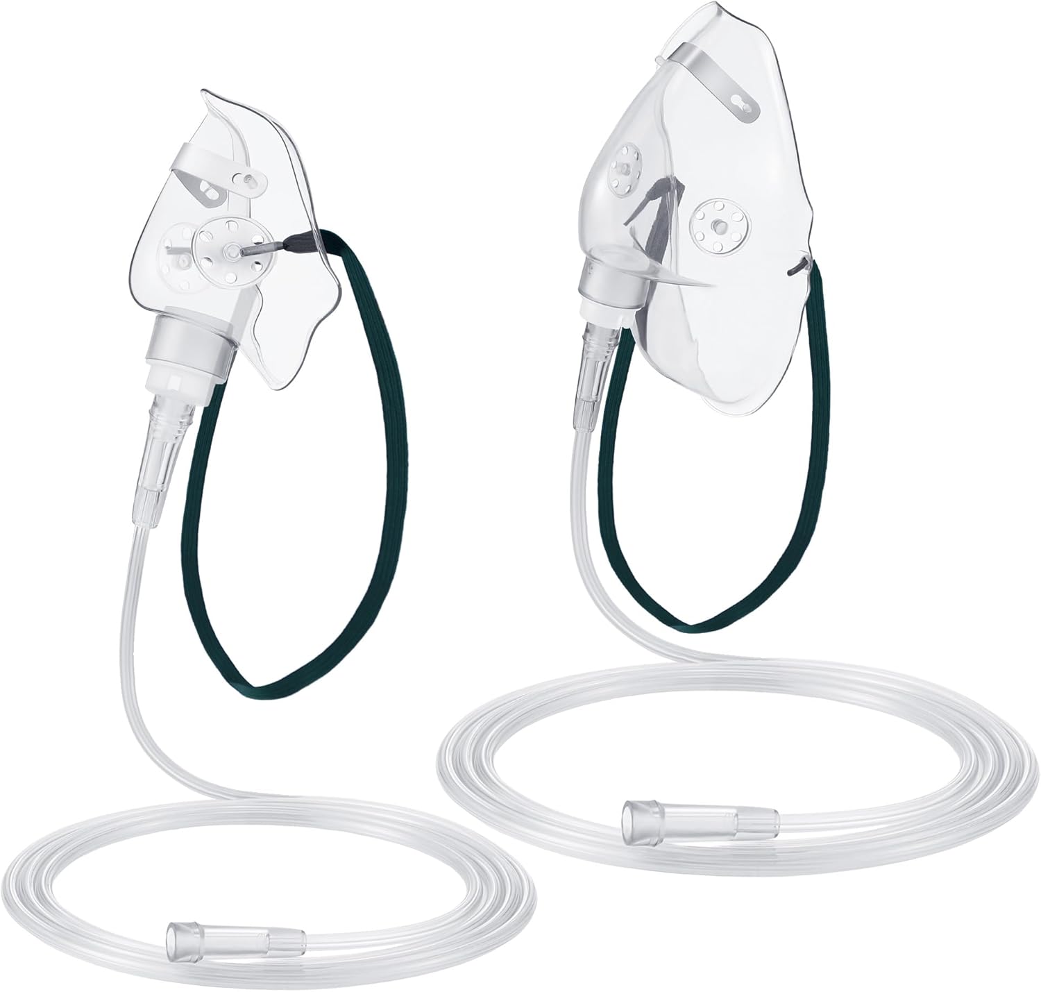 Geiserailie Adult Oxygen Mask two pack with tubing front view for medical use.
