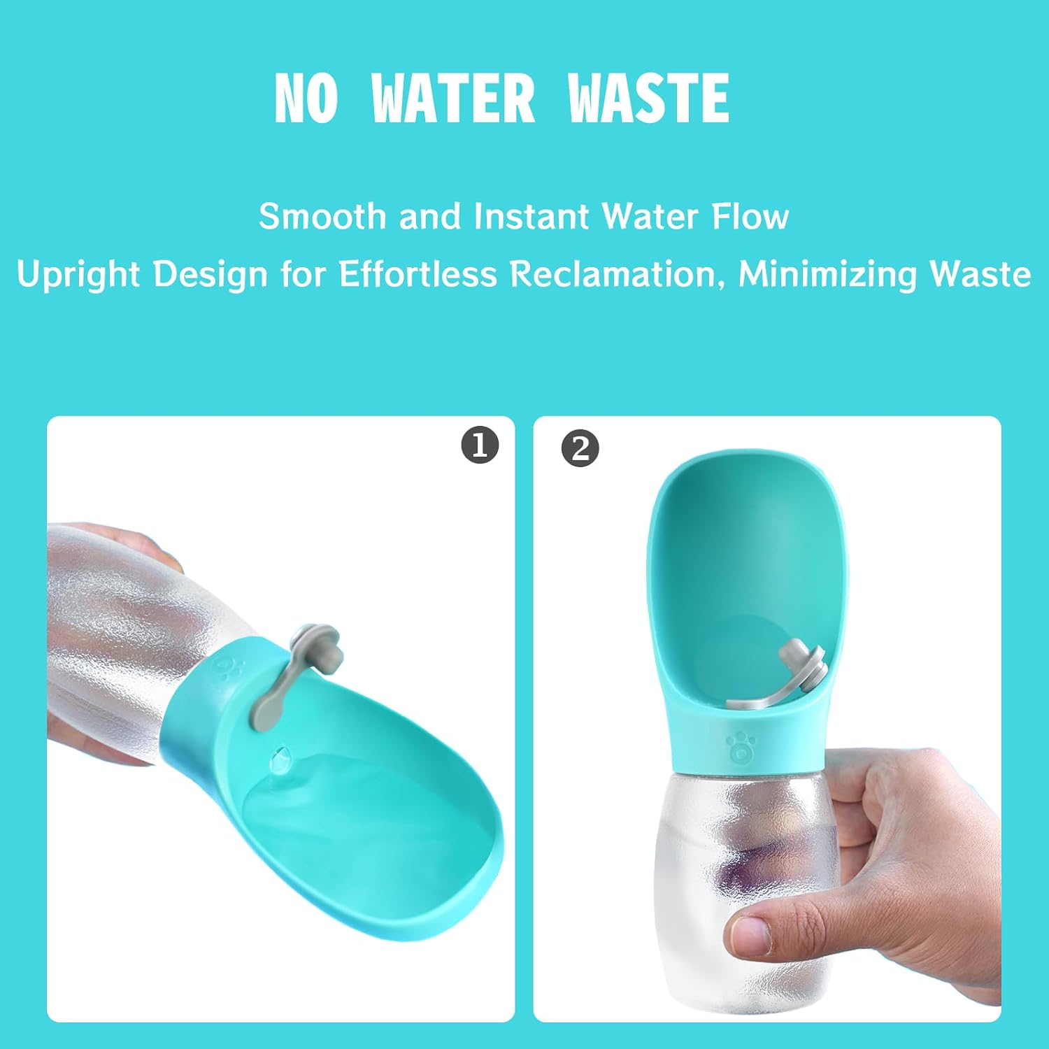 Kalimdor leak proof puppy water dispenser showing the wide drinking trough