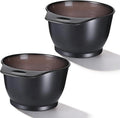 Qulkws plastic hair color mixing bowl set front view showing transparent black design.