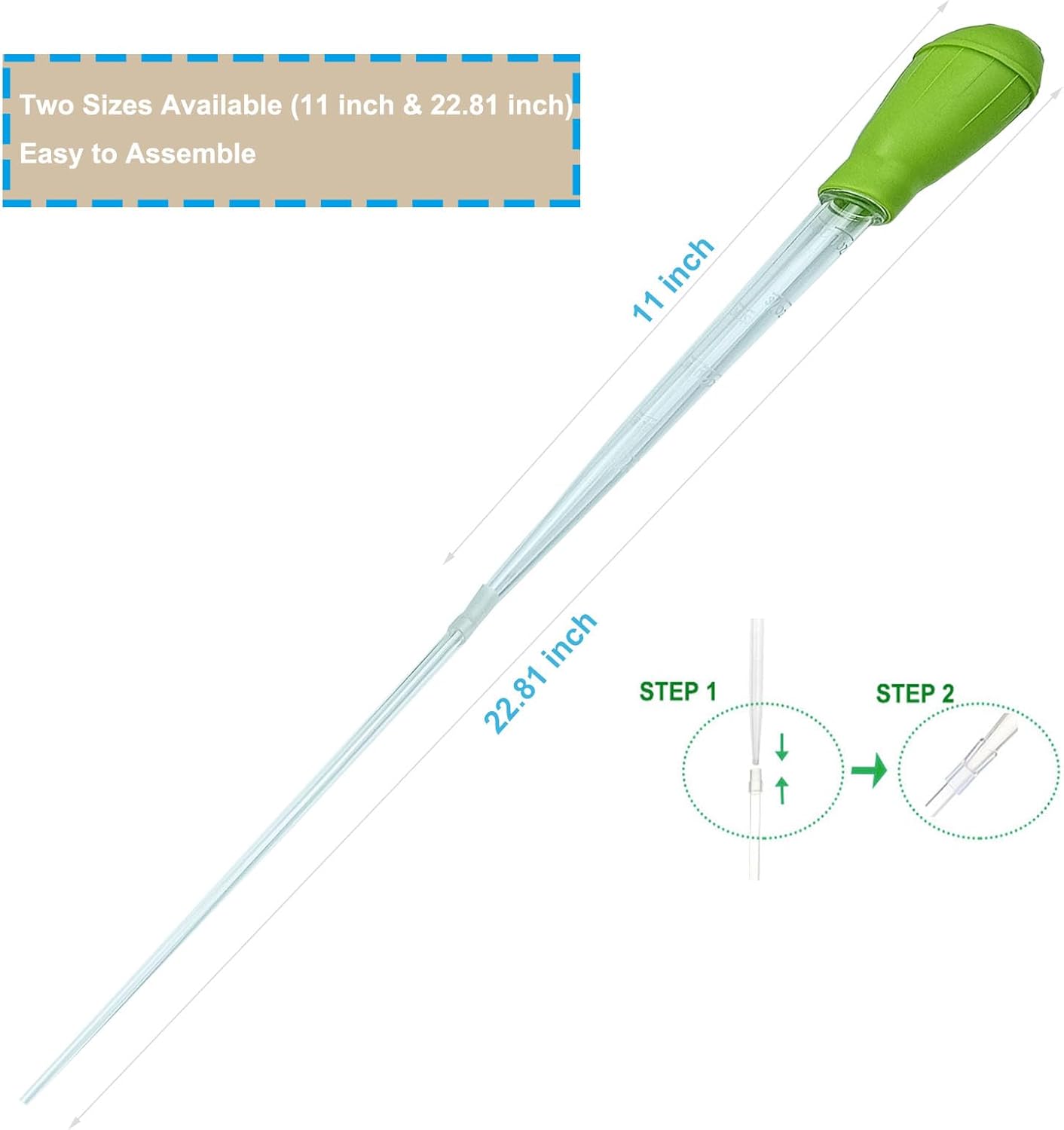 Fecsam long coral feeder and siphon extension pipe for spot feeding marine reef fish and invertebrates.