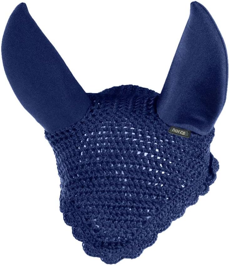 Professional black ear bonnet for equestrian competition