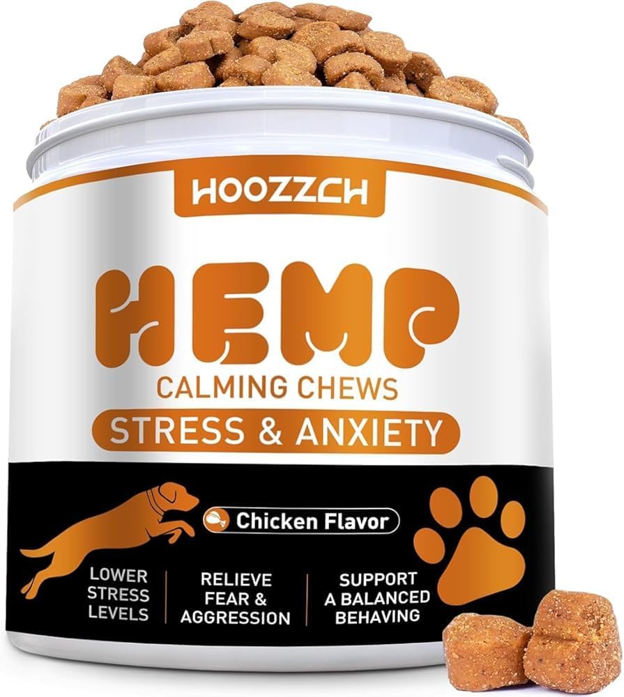 Allyeah dog calming supplement product view highlighting imported quality for pet wellness.