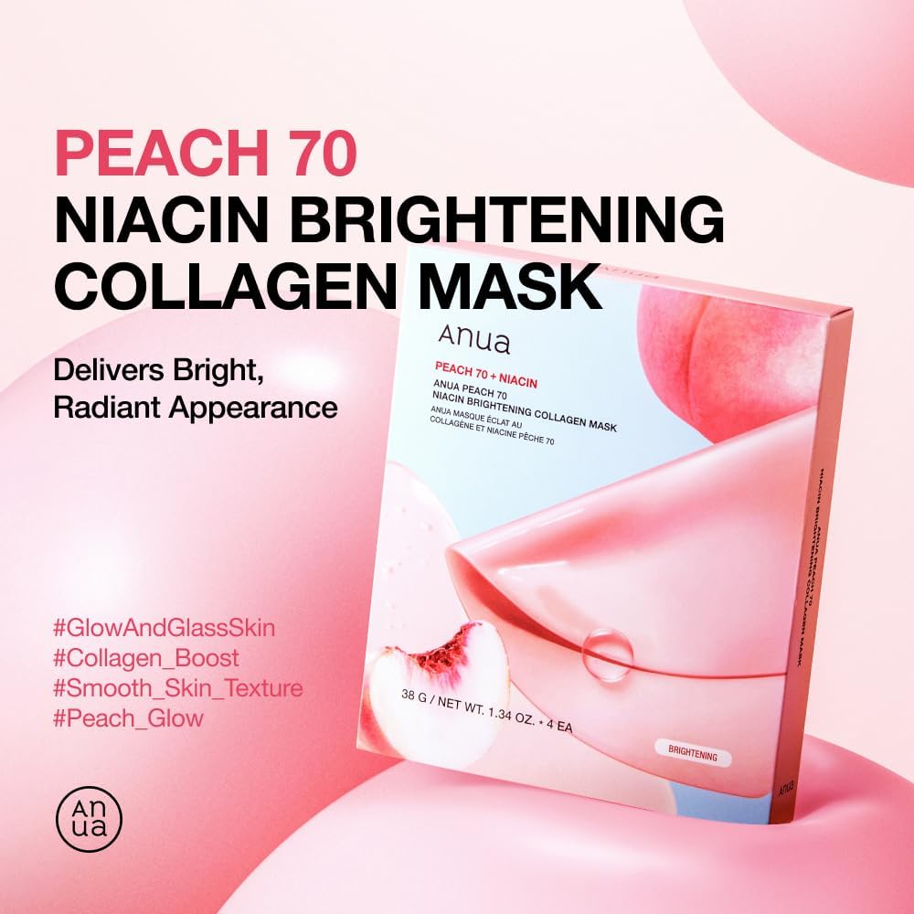 Anua Peach 70 Niacin Brightening Collagen Mask ingredients label