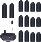 Secure fit flexible rubber caps for standard dog training collar electrodes.