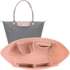 Lckaey purse organizer insert front view pink felt handbag shaper