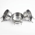 3 Pcs Stainless Steel Bird Feeding Cups with Clamp Holder - Birdcage Food Water Dish Bowls for Cockatiel Parakeet Macaw Finches Lovebirds Small Animals - Image 1