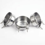 3 Pcs Stainless Steel Bird Feeding Cups with Clamp Holder - Birdcage Food Water Dish Bowls for Cockatiel Parakeet Macaw Finches Lovebirds Small Animals - Image 1