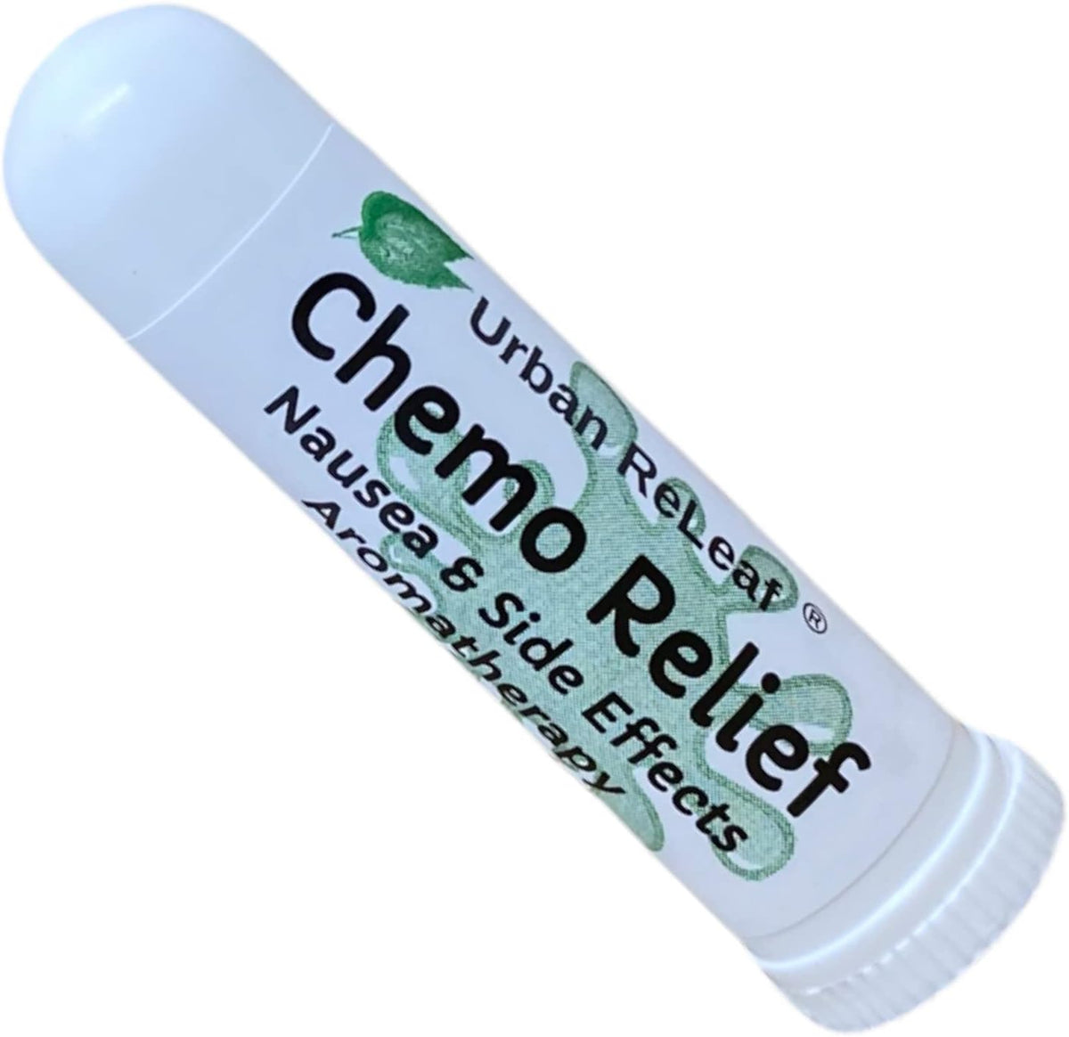 Urban ReLeaf Chemo Relief Aromatherapy Inhaler front packaging view for natural nausea relief.