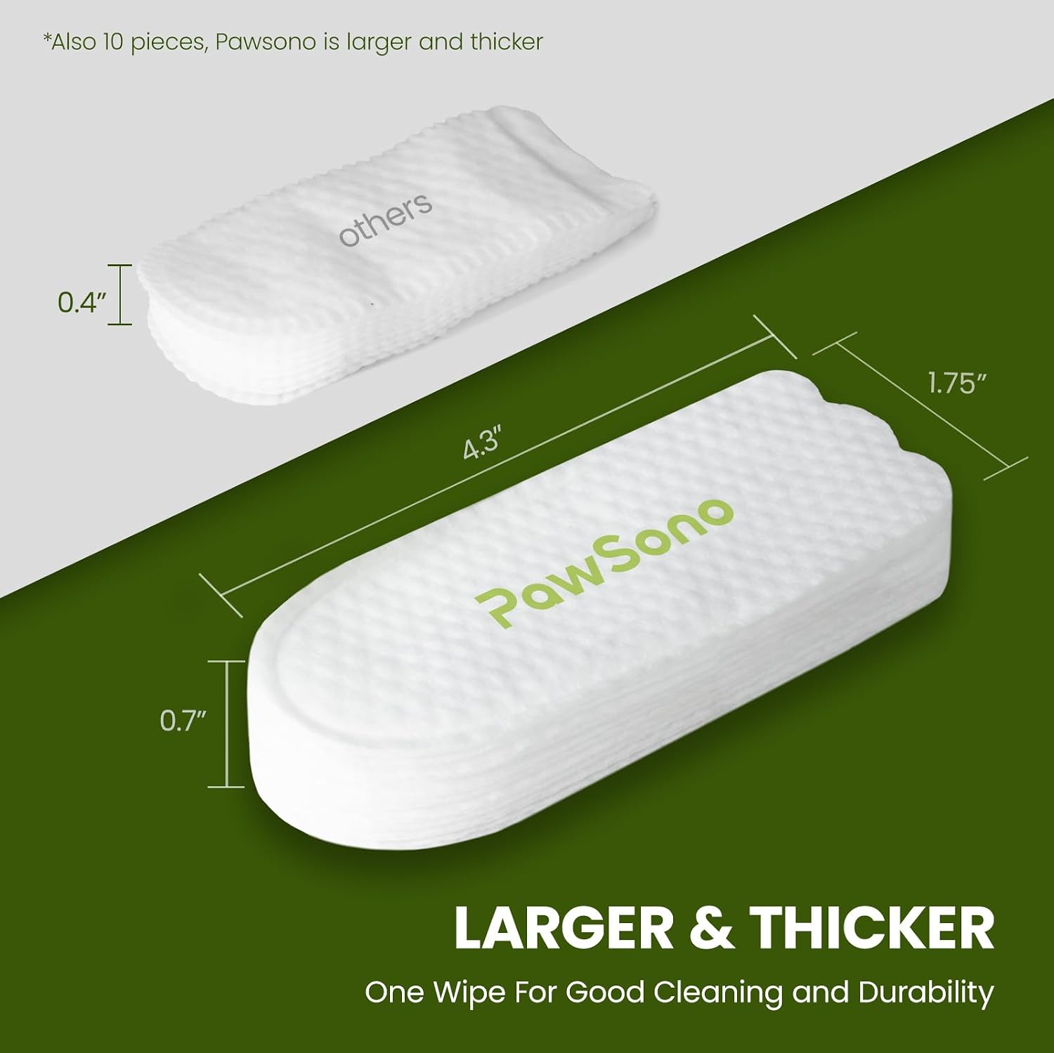 Thick texture of PawSono dog ear cleaning wipe