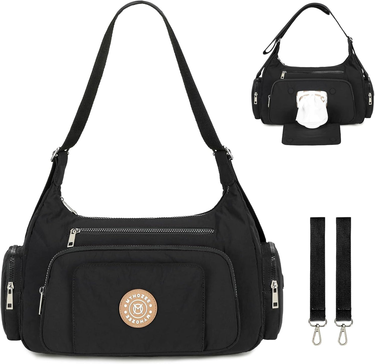 Myhozee puffer crossbody diaper bag front view