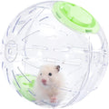 JOUSONTY hamster exercise ball front view showing transparent green plastic shell