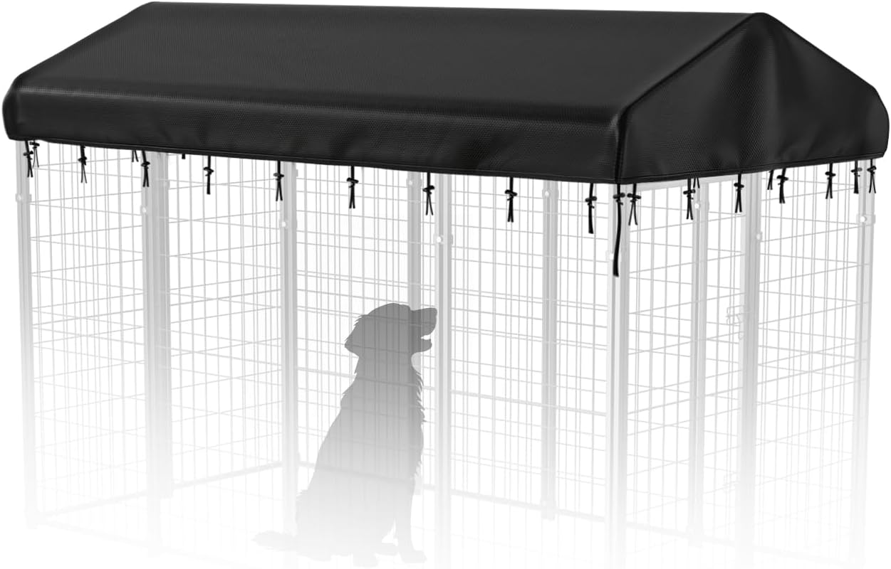 PawGiant outdoor dog kennel cover replacement front view protecting pet enclosure from rain