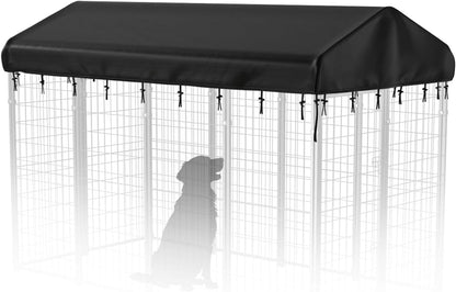 PawGiant outdoor dog kennel cover replacement front view protecting pet enclosure from rain