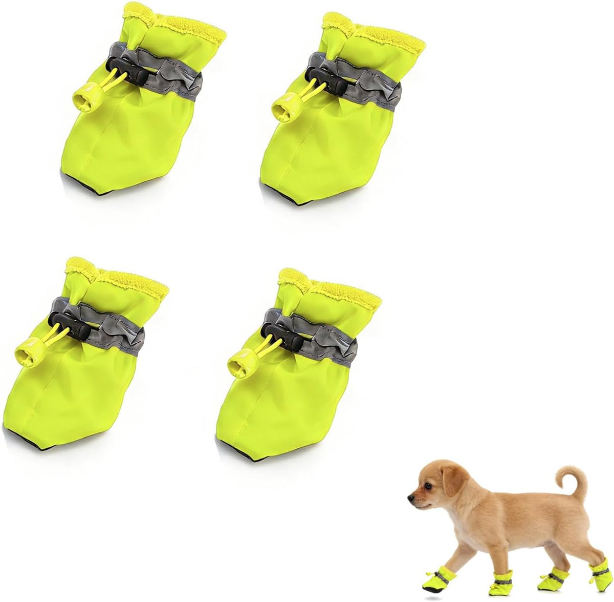 Andiker 4 Pcs Dog Shoes, Soft Breathable Dog Boots with Adjustable Drawstring Non-Slip Sole Easy to Clean Dog Paw Protectors for Outdoors Indoors in Spring Summer (Black, S) - Image 12