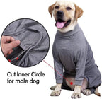 Xqpetlihai medium dog surgical shirt rear view demonstrating potty break modification