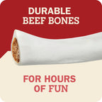 Detailed view of hand-filled cheese and bacon dog treat