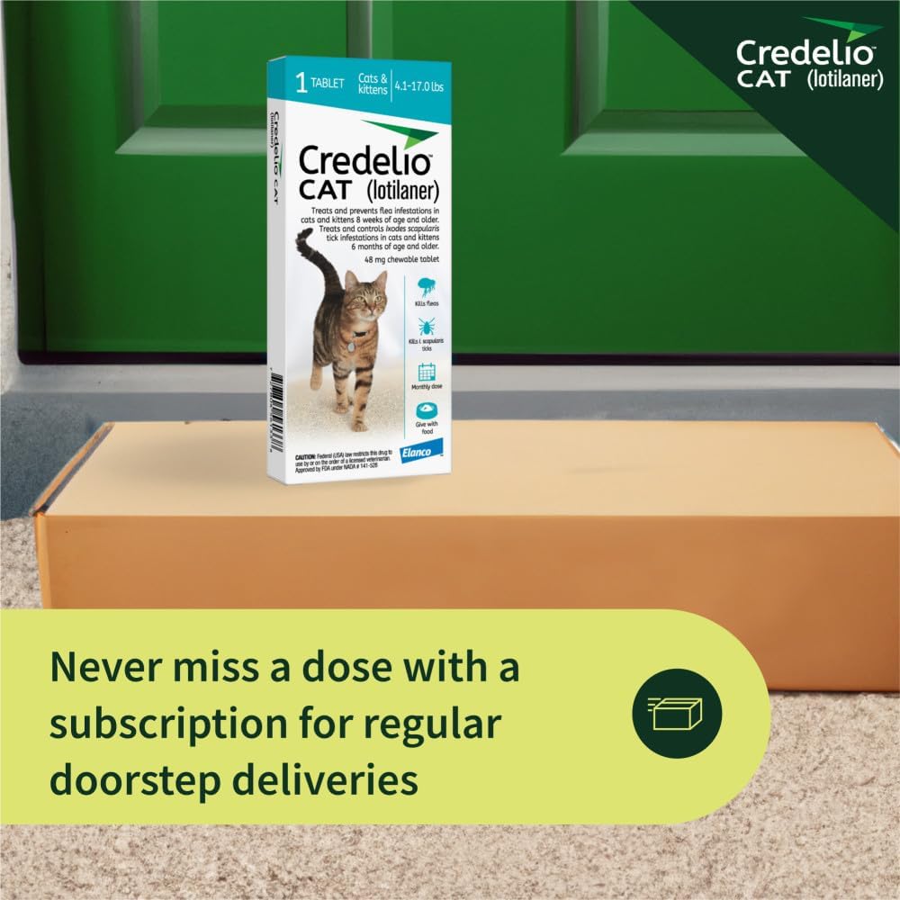 Single month supply Credelio cat tablet packaging