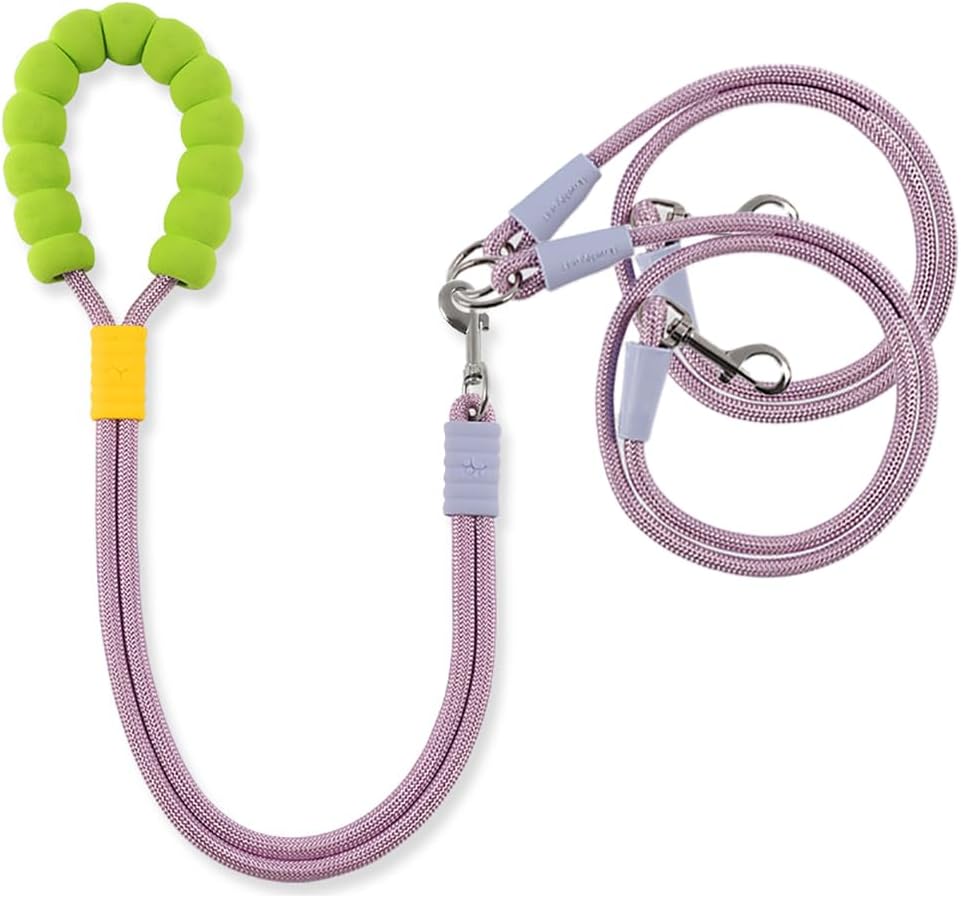 Double Dog Leash for Two Dogs, Hands Free Dual Dog Leashes, Soft Padded Handle 360 degrees Swivel No Tangle Walking Leash, Adjustable Crossbody Waist Rope for Small Medium Large Dogs (Pink) - Image 10