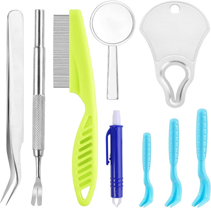 Subang 9 piece professional tick removal tool kit front view