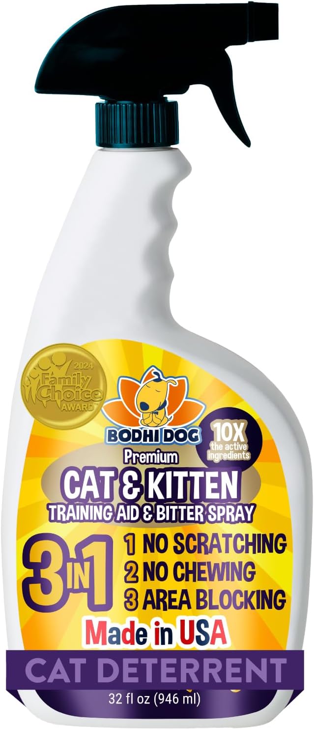 Eco-friendly packaging details on Bodhi Dog pet care spray bottle